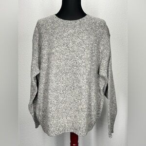 Lands End Heathered Gray Wool Crewneck Sweater XL 46-48